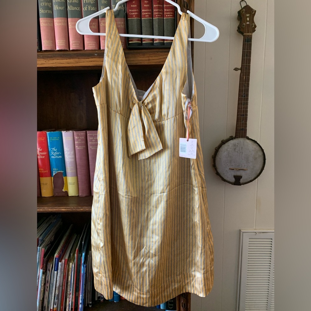Silk striped sleeveless dress